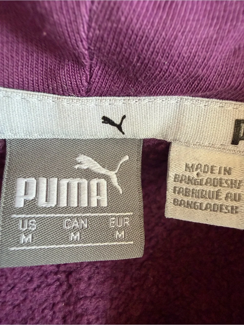 Puma Women's Plum/Grape Purple Fleece Hoodie with Lilac Sleeve Logo